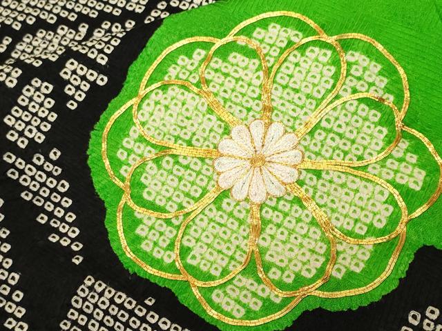 平和屋着物■豪華振袖 駒刺繍 絞り 菊文 正絹 逸品 CABK3937ev