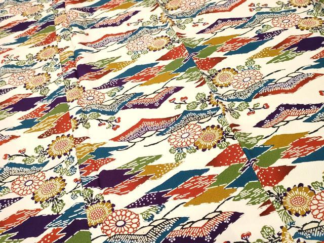 平和屋着物■上質な小紋 型染め 松草花文 正絹 逸品 CABK3952ev
