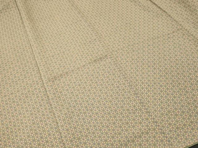 平和屋着物■上質な小紋 作家物 麻の葉文様 鬼しぼ縮緬 正絹 逸品 CABK3972ev