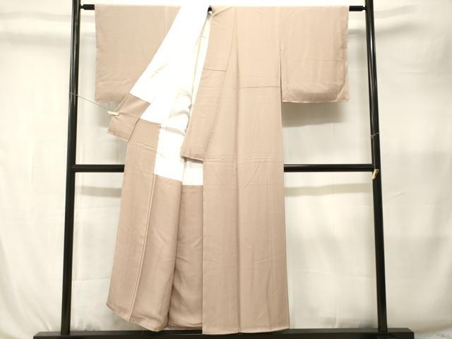 平和屋着物■上質な色無地 亜麻色 正絹 逸品 CABK3988ev