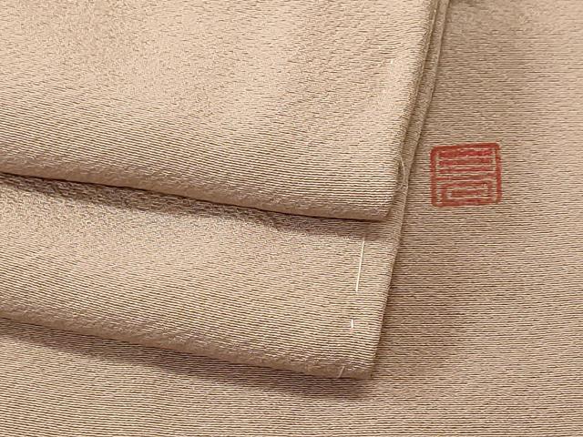平和屋着物■上質な色無地 亜麻色 正絹 逸品 CABK3988ev