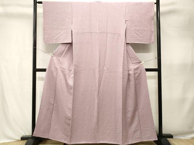 平和屋着物■上質な色無地 芝草花地紋 紅藤色 正絹 逸品 CABK3992ev