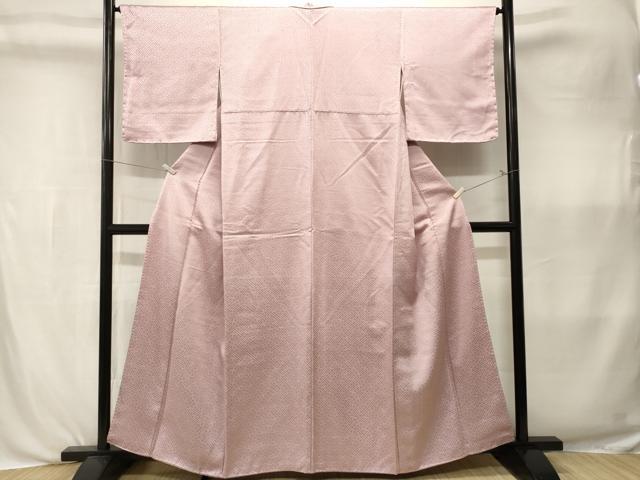 平和屋着物■上質な色無地 紗綾形地紋 薄柿色 CABK3993ev