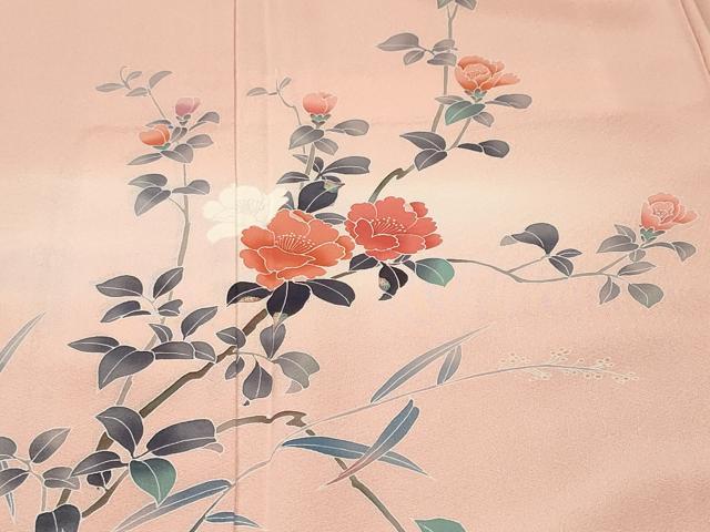 平和屋着物■訪問着 作家物 草花文 暈し染め 正絹 逸品 CABK4006ev