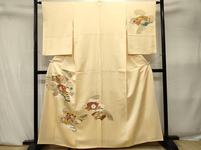 平和屋着物■訪問着 地紙重ね吉祥花唐草文 金彩 正絹 逸品 CABK4008ev