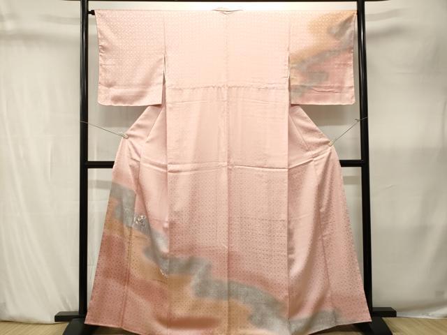 平和屋着物■訪問着 総刺繍 花唐草文 暈し染め 正絹 逸品 CABK4009ev