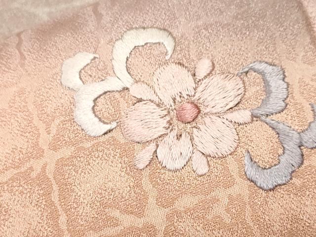 平和屋着物■訪問着 総刺繍 花唐草文 暈し染め 正絹 逸品 CABK4009ev