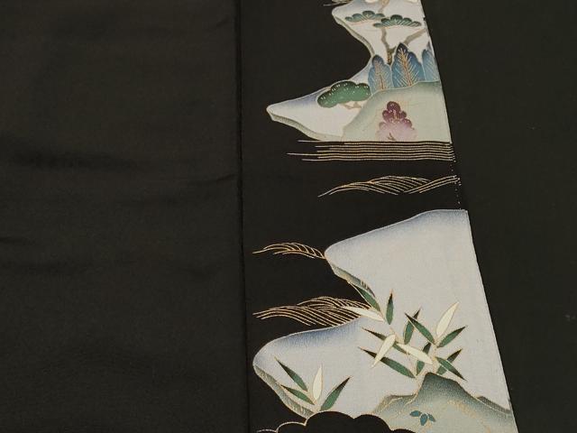 平和屋着物■豪華黒留袖 駒刺繍 松竹梅御所解文 金彩 正絹 逸品 CABK4011ev