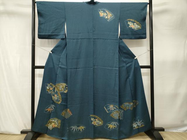 平和屋着物■訪問着 地紙飛鶴草花文 正絹 逸品 CABK4015ev