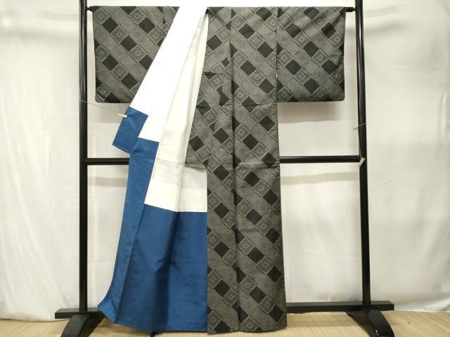 平和屋着物■本場大島紬 菱繋ぎ文 正絹 逸品 CABK4019ev