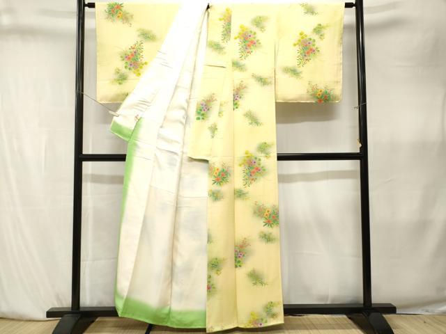 平和屋着物■上質な小紋 草花文 暈し染め 正絹 逸品 CABK4021ev