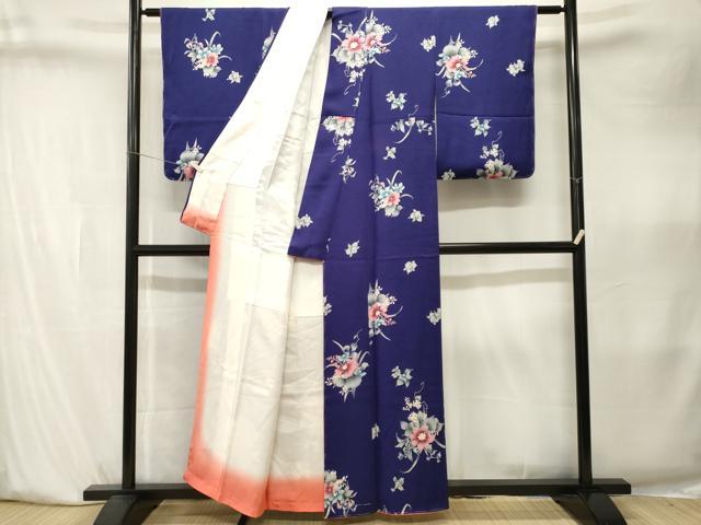 平和屋着物■上質な小紋 草花文 正絹 逸品 CABK4032ev