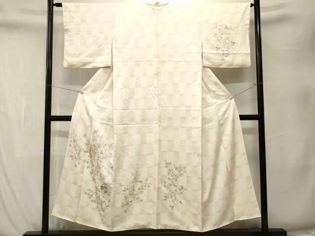 平和屋着物■訪問着 刺繍 仕覆 草花文 正絹 逸品 CABK4045ev