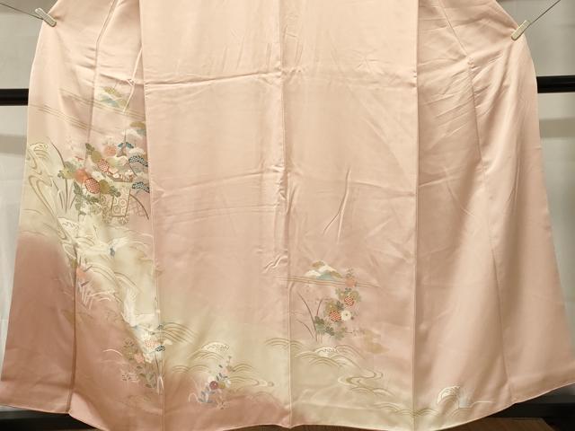 平和屋着物■訪問着 立波鉾飛鶴花文 暈し染め 金彩 正絹 逸品 CABK4046ev