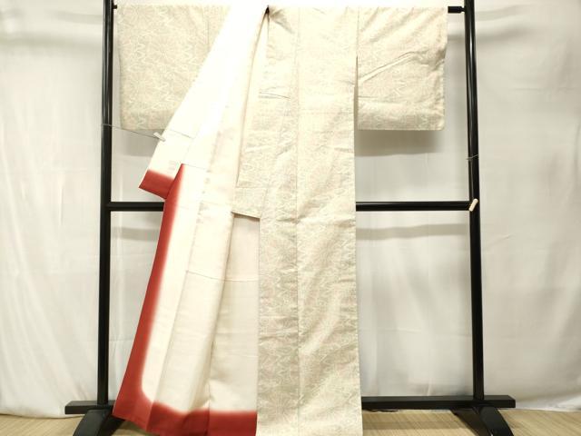 平和屋着物■上質な紬 菊唐草文 正絹 逸品 CABK4055ev