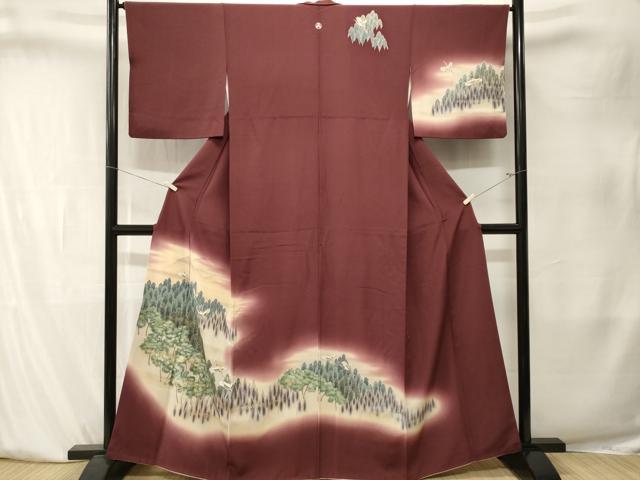 平和屋着物■訪問着 飛鶴樹林文 暈し染め 金銀彩 正絹 逸品 CABK4060ev