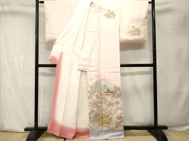 平和屋着物■訪問着 風景文 暈し染め 金銀彩 正絹 逸品 CABK4070ev