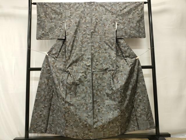 平和屋着物■本場大島紬 9マルキ 枝笹文 正絹 逸品 CABK4071ev