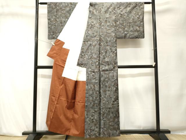平和屋着物■本場大島紬 9マルキ 枝笹文 正絹 逸品 CABK4071ev