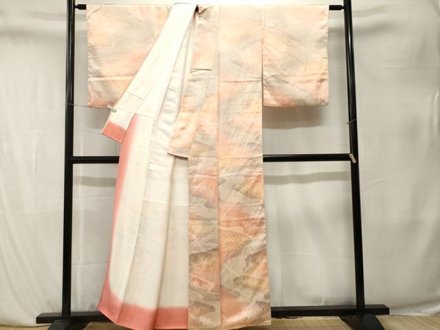 平和屋着物■訪問着 笹竹文 暈し染め 正絹 逸品 CABK4074ev