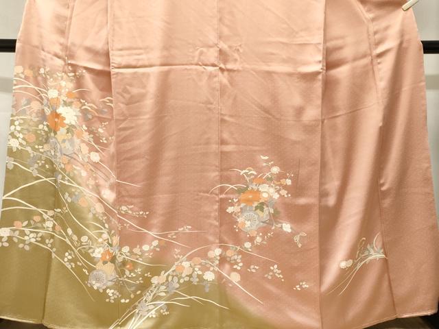 平和屋着物■訪問着 花車文 枝花文 暈し染め 金彩 正絹 逸品 CABK4076ev