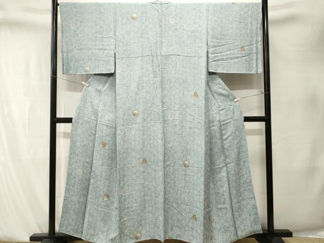 平和屋着物■上質な小紋 雪輪兎花文 正絹 逸品 CABK4102ev