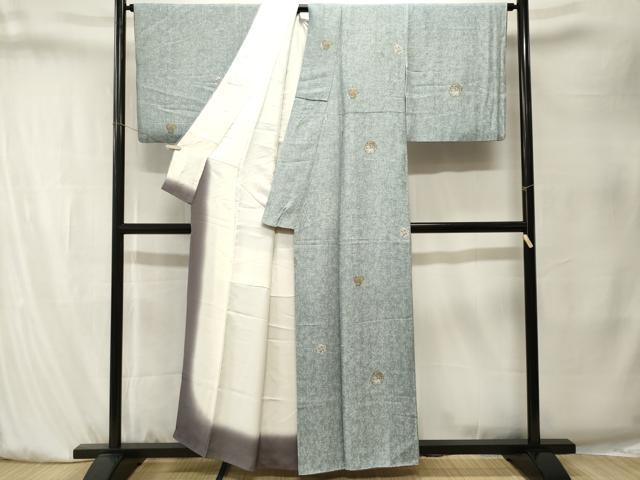 平和屋着物■上質な小紋 雪輪兎花文 正絹 逸品 CABK4102ev