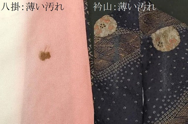 平和屋着物■上質な小紋 絞り ふくれ織 立波雪輪草花文 黒地 金彩 正絹 逸品 CABK4106ev