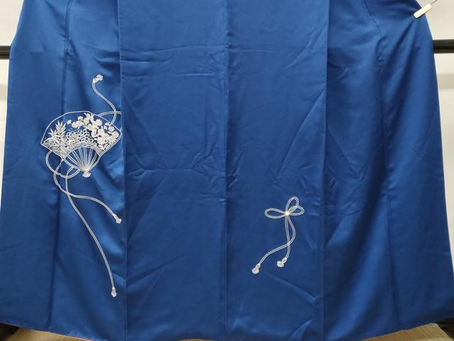 平和屋着物■訪問着 刺繍 扇面結び紐花文 銀糸 正絹 逸品 CABK4107ev