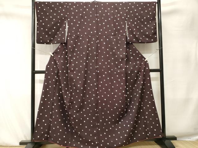 平和屋着物■小紋 水玉花文 洗える着物 CABK4128ev