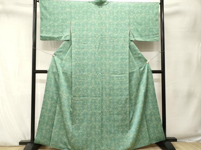 平和屋着物■上質な小紋 紗綾形宝尽くし花文 正絹 逸品 CABK4139ev