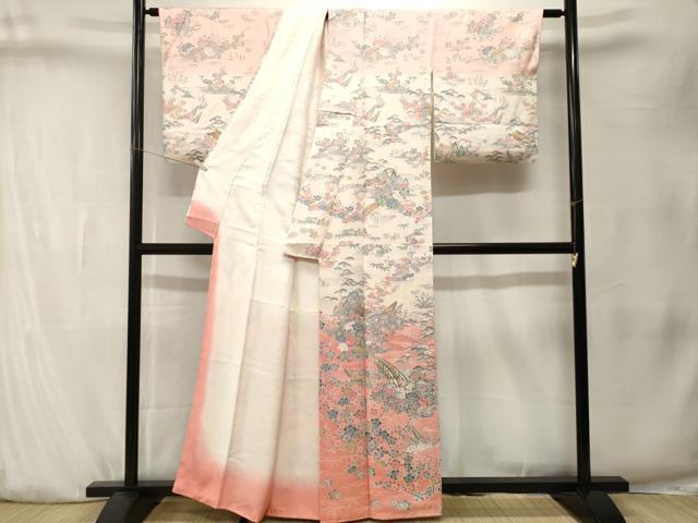 平和屋着物■訪問着 渡り橋御所解文 暈し染め 正絹 逸品 CABK4140ev