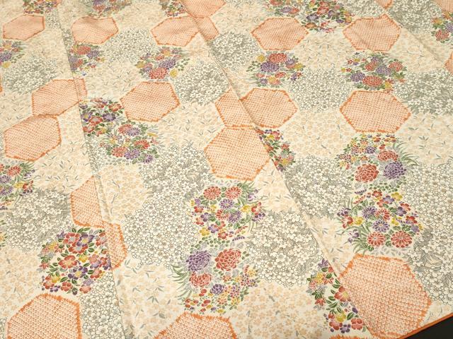 平和屋着物■上質な小紋 亀甲草花文 松坂屋扱い 正絹 逸品 CABK4143ev