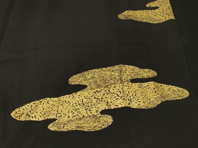 平和屋着物■豪華黒留袖 駒刺繍 エ霞花文 金彩 正絹 逸品 CABK4155ev