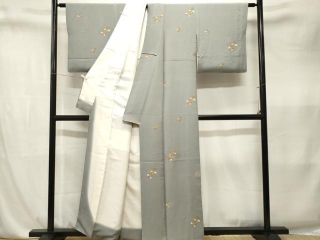 平和屋着物■上質な小紋 草花文 金彩 正絹 逸品 CABK4177ev