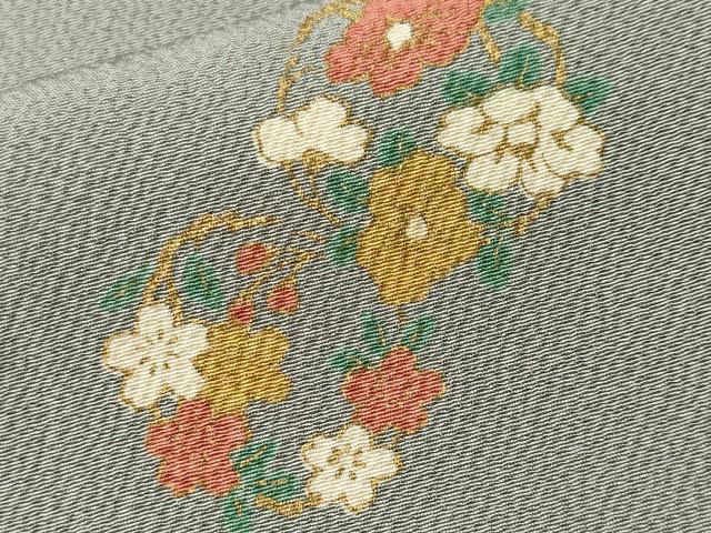 平和屋着物■上質な小紋 草花文 金彩 正絹 逸品 CABK4177ev