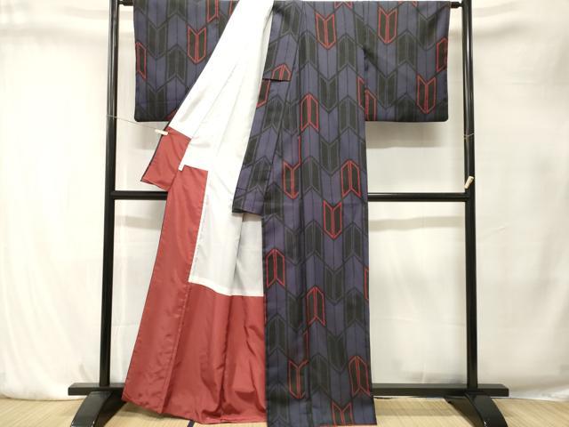 平和屋着物■小紋 矢羽根文 洗える着物 CABK4184ev
