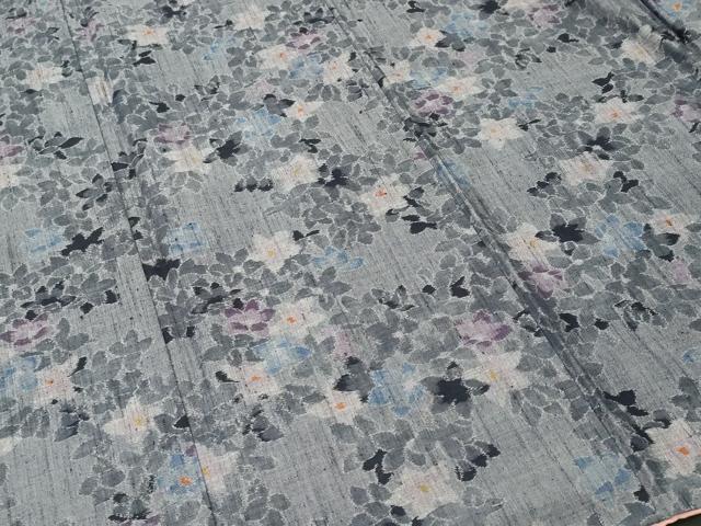 平和屋着物■真綿結城紬 草花文 反端付き 正絹 逸品 CABK4193ev