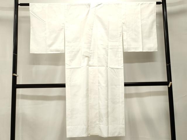 平和屋着物■長襦袢 無双仕立て 流水草花地紋 白色 洗える着物 CABK4194ev