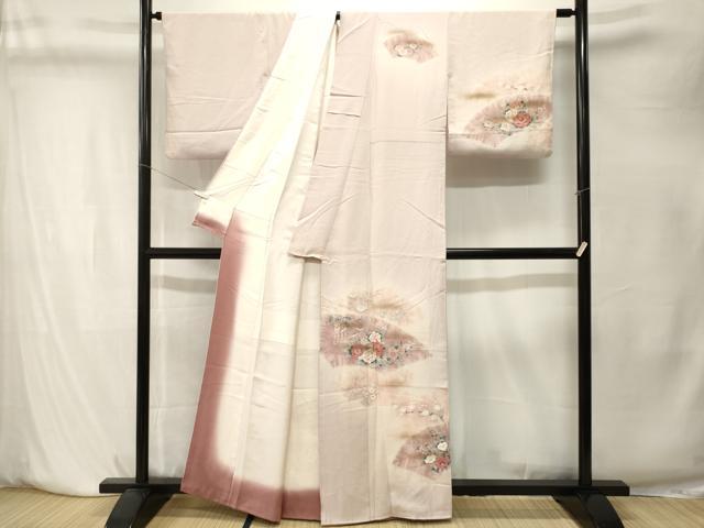 平和屋着物■訪問着 地紙草花文 暈し染め 正絹 逸品 CABK4204ev
