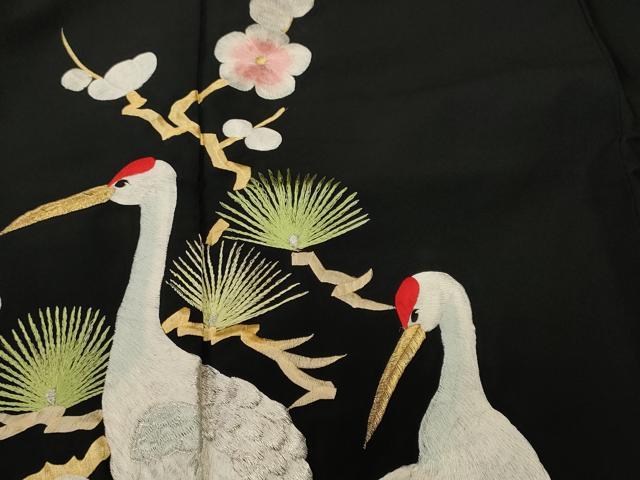 平和屋着物■振袖 松竹梅群れ鶴 金銀糸 洗える着物 未使用 CABK4216ev