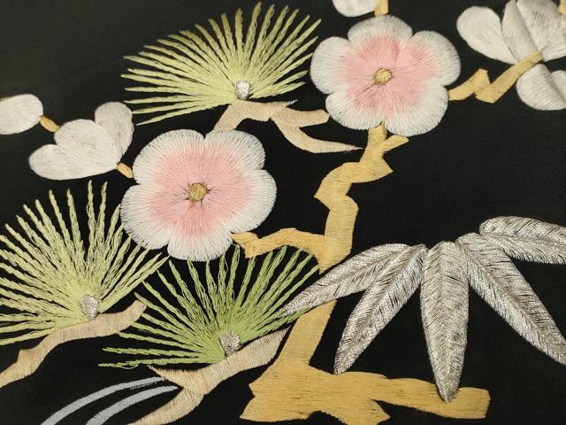 平和屋着物■振袖 松竹梅群れ鶴 金銀糸 洗える着物 未使用 CABK4216ev
