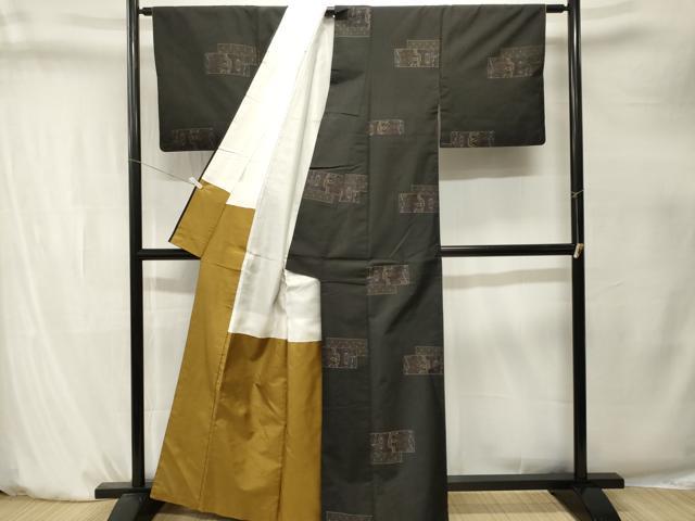 平和屋着物■本場大島紬 エジプト壁画文様 正絹 逸品 CABK4238ev
