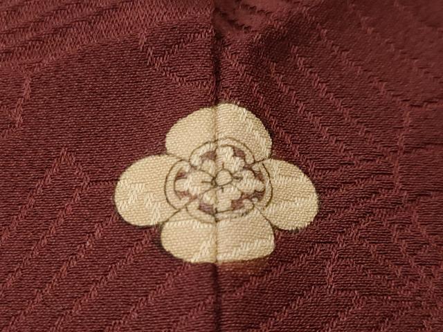 平和屋着物■上質な色無地 扇尽くし 葡萄茶色 正絹 逸品 CABK4255ev
