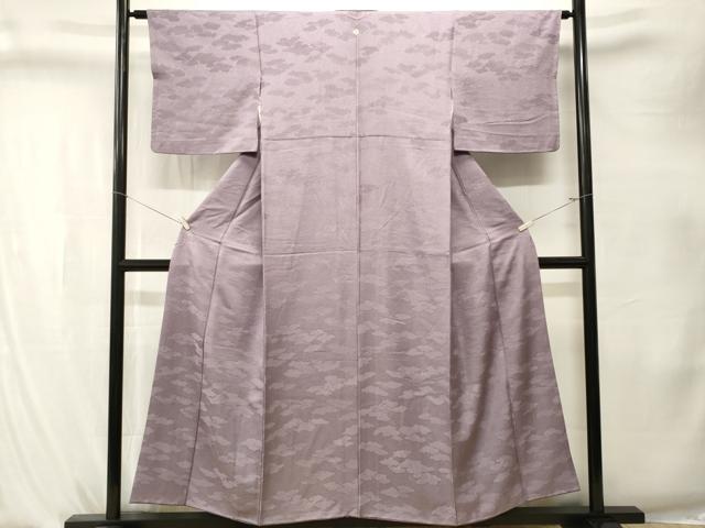 平和屋着物■上質な色無地 雲取り吉祥地紋 藤色 正絹 逸品 CABK4260ev