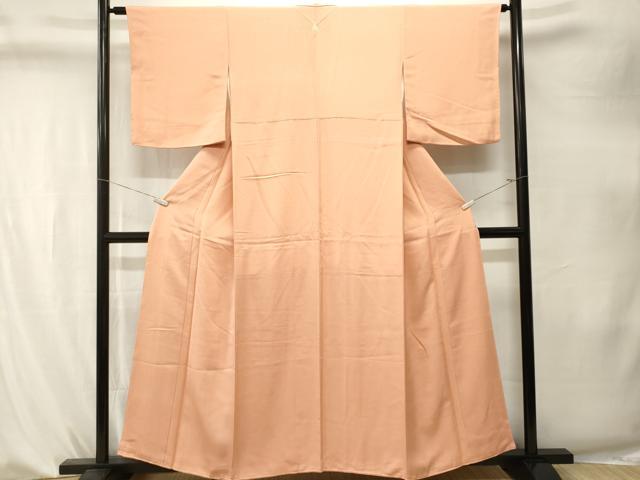 平和屋着物■上質な色無地 渦地紋 肌色 正絹 逸品 CABK4265ev