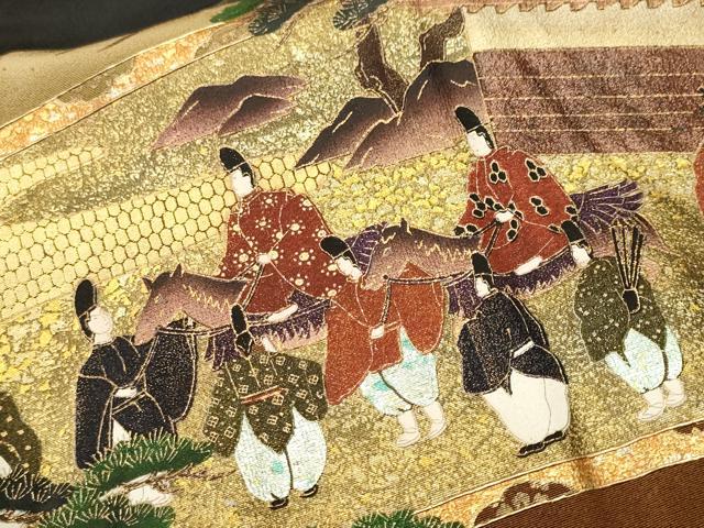 平和屋着物■豪華黒留袖 泰常 春日若宮おん祭り 暈し染め 金銀彩 正絹 逸品 CABK4279ev