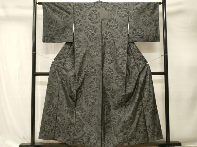 平和屋着物■本場大島紬 花唐草文 正絹 逸品 CABK4287ev