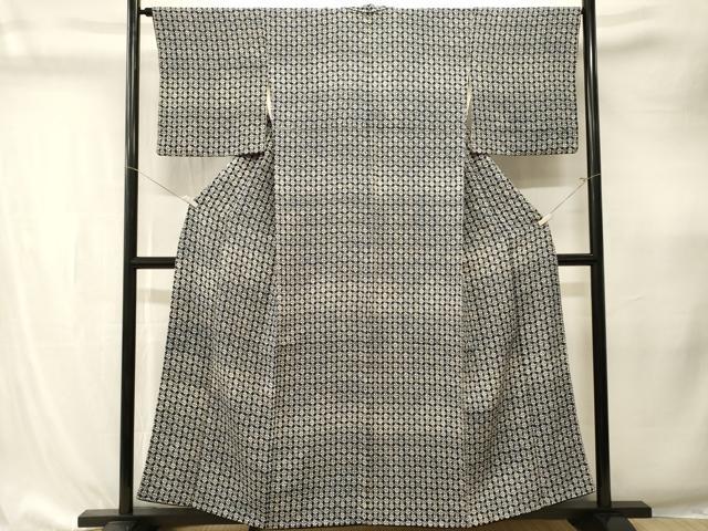 平和屋着物■上質な小紋 幾何学花文 正絹 逸品 CABK4290ev