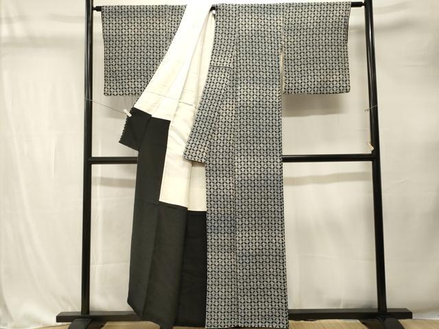 平和屋着物■上質な小紋 幾何学花文 正絹 逸品 CABK4290ev